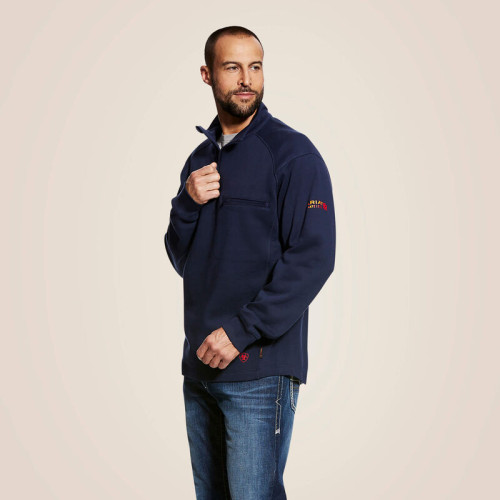 Ariat FR Rev 1/4 Zip Fleece Navy 10022333